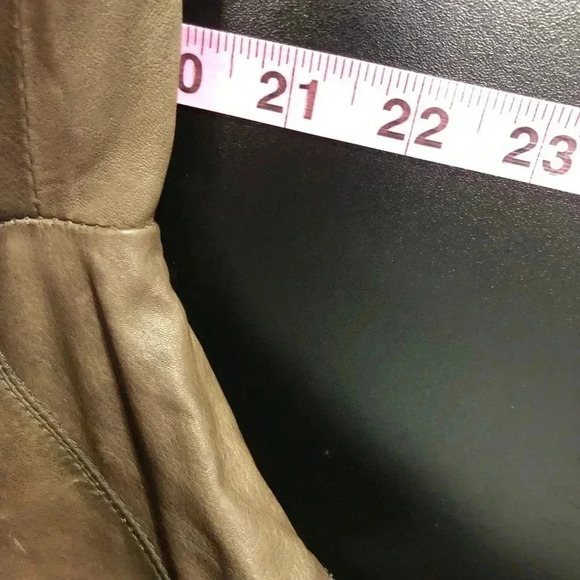 Black Rivet Vintage LeatherJacket,zip front,hip pockets knit collar,lined - Picture 11 of 12